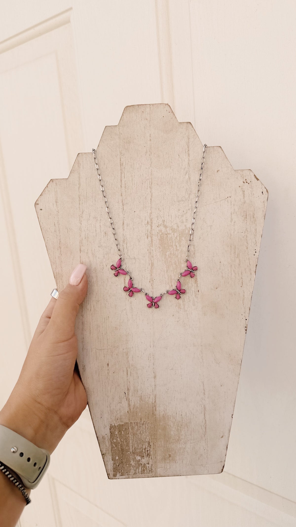 Pink Butterfly Necklace