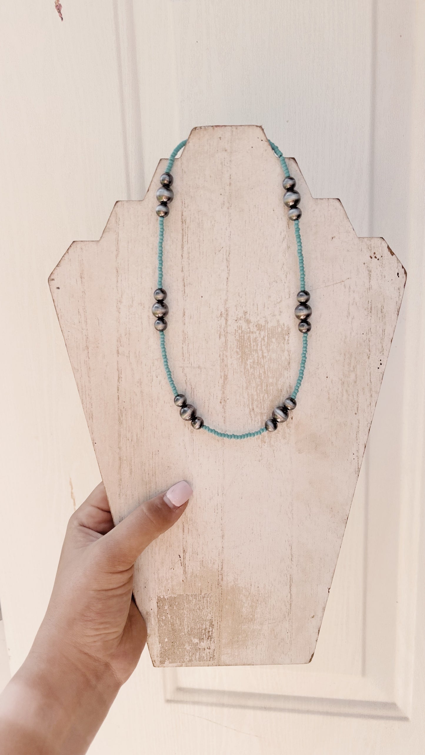 Turquoise Seed Bead Necklace