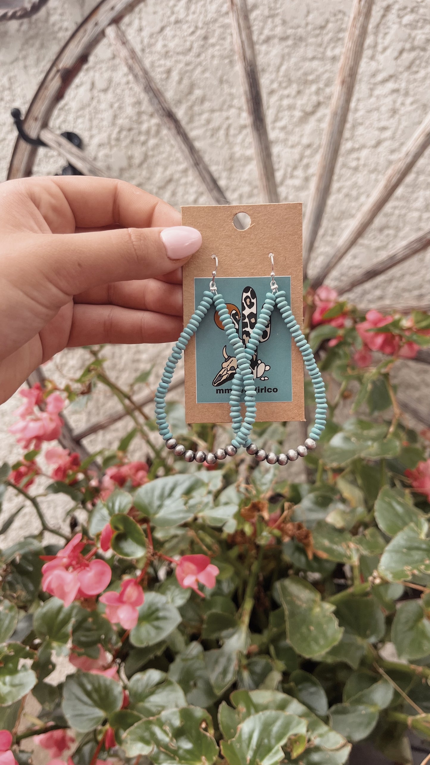 Turquoise and Navajo Dangle Earrings