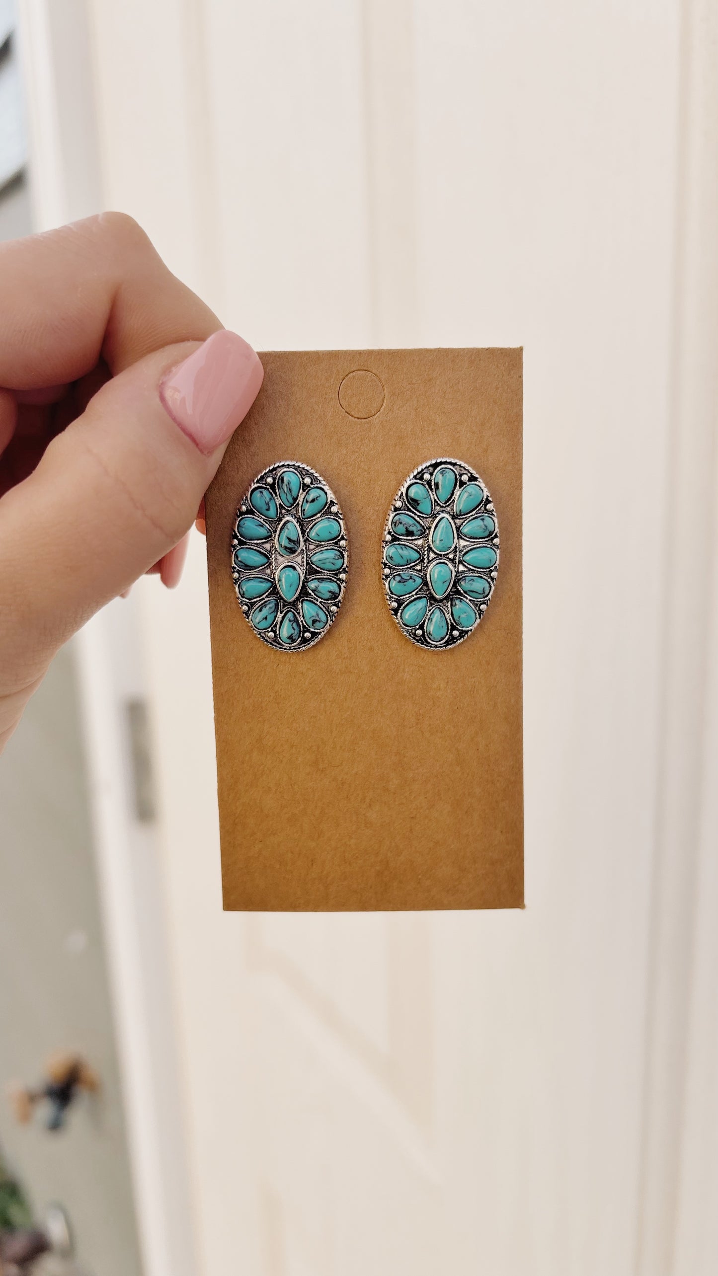 Oval Turquoise Stud Earrings