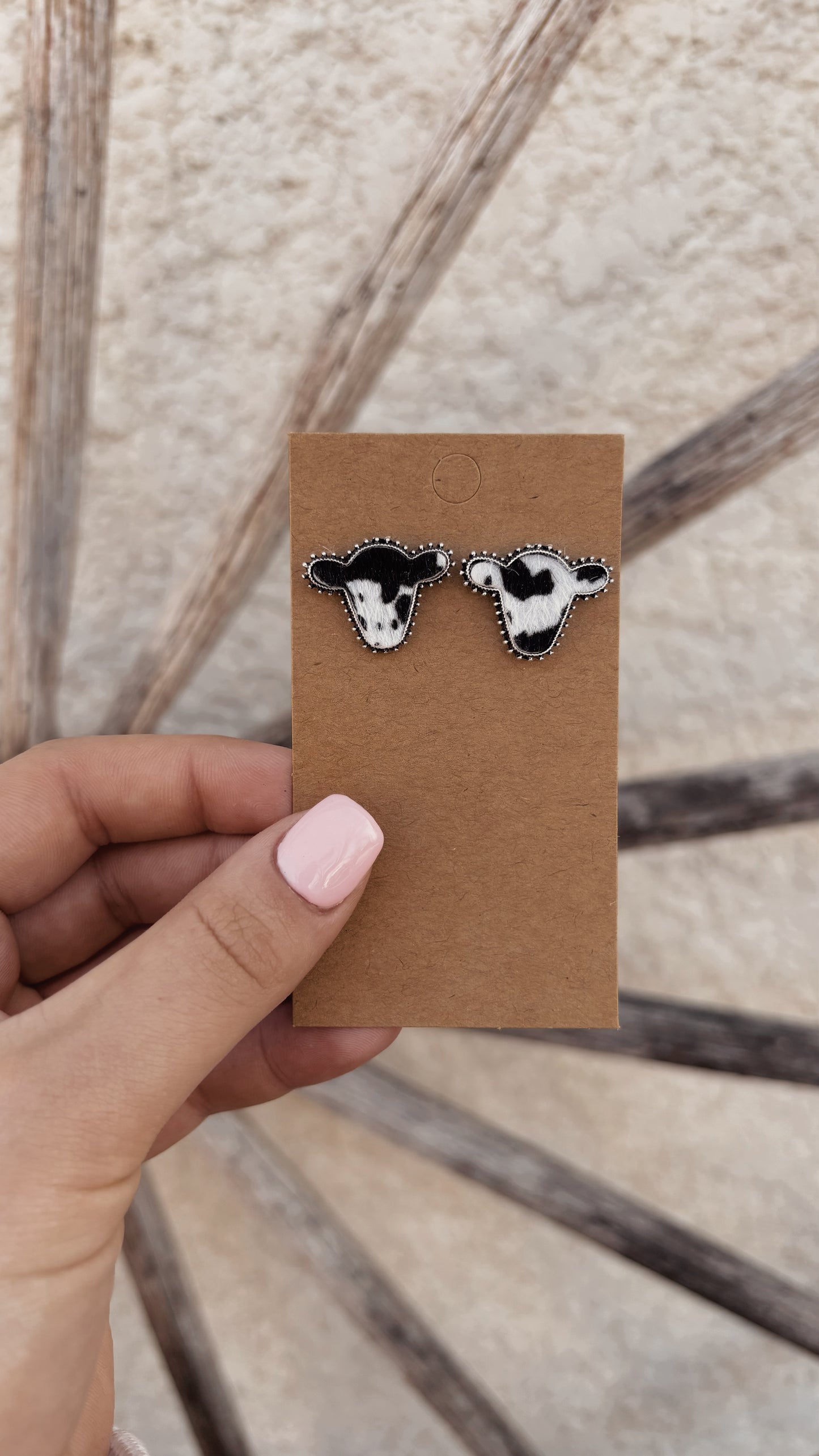 Black Cow Head Earrings