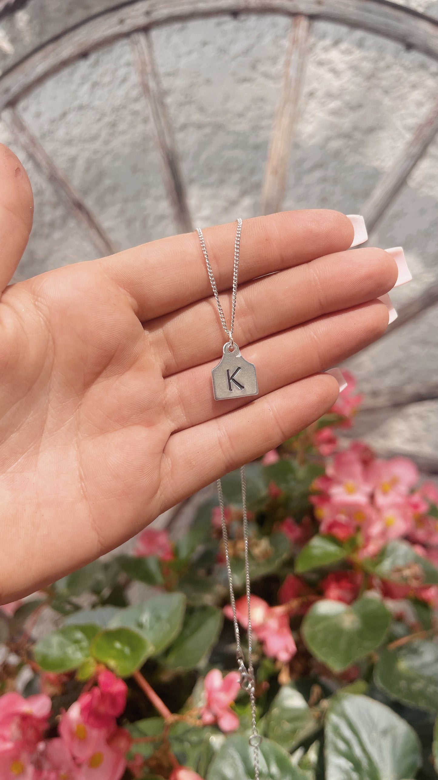 Custom Tiny Cow Tag Necklace