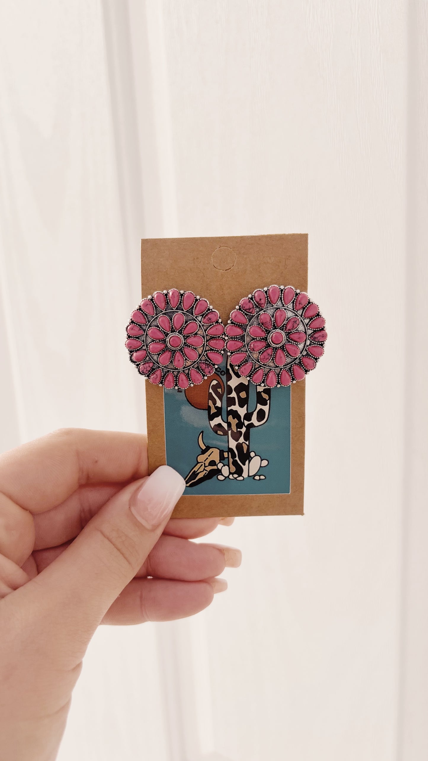 Pink Circle Earrings