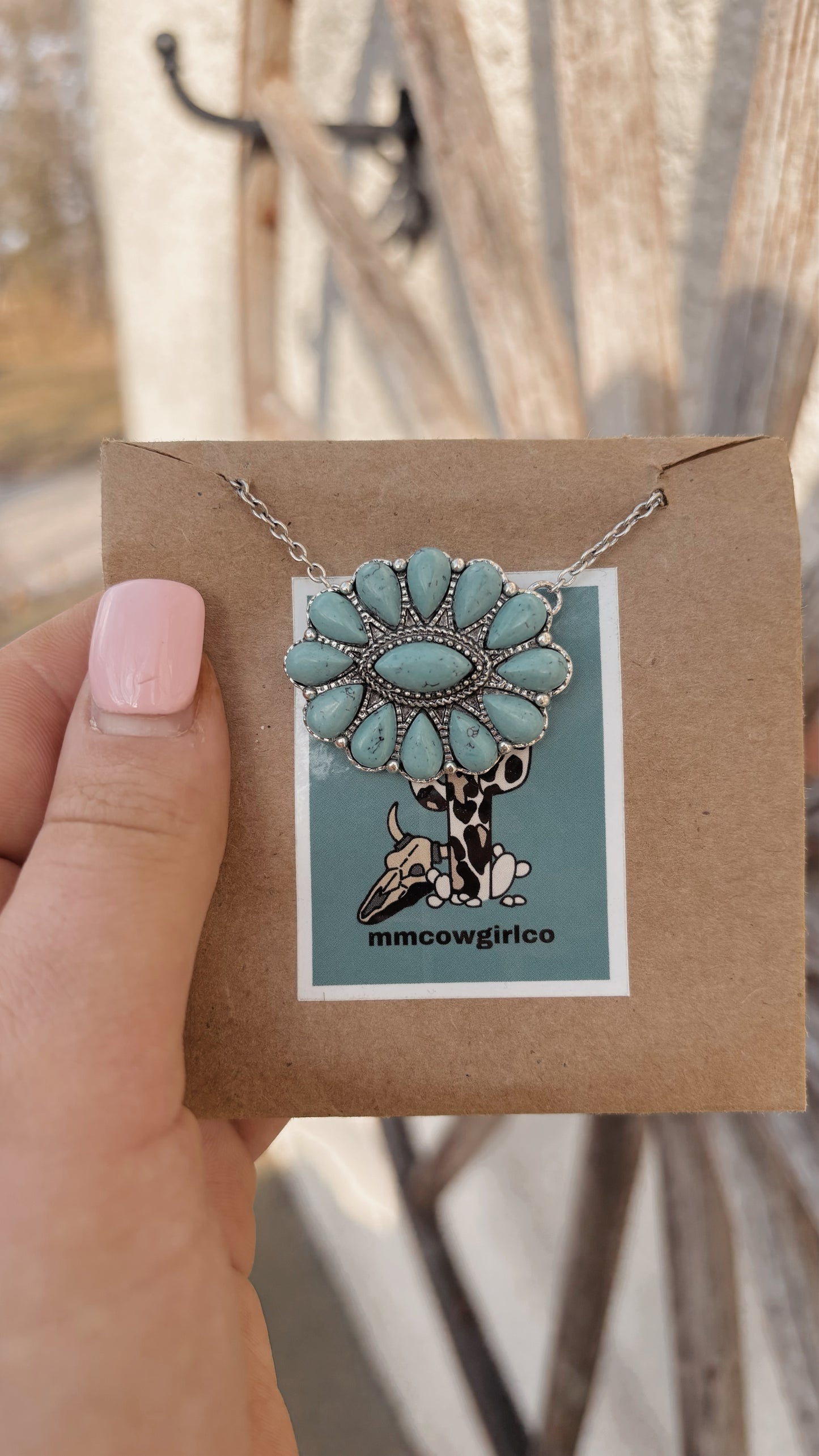 Floral Turquoise Chain Necklace
