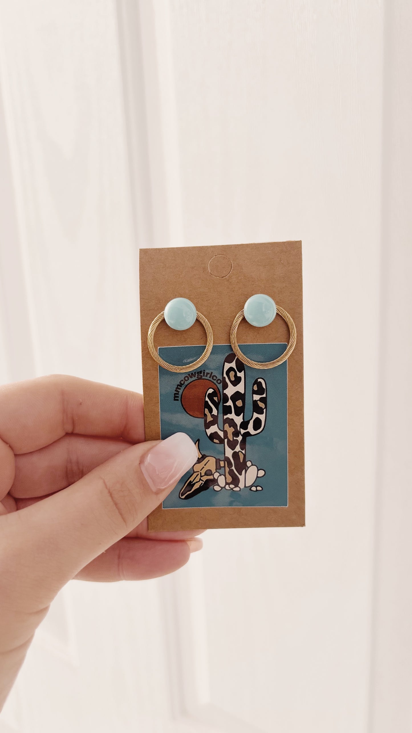 Gold Stud Turquoise Earrings