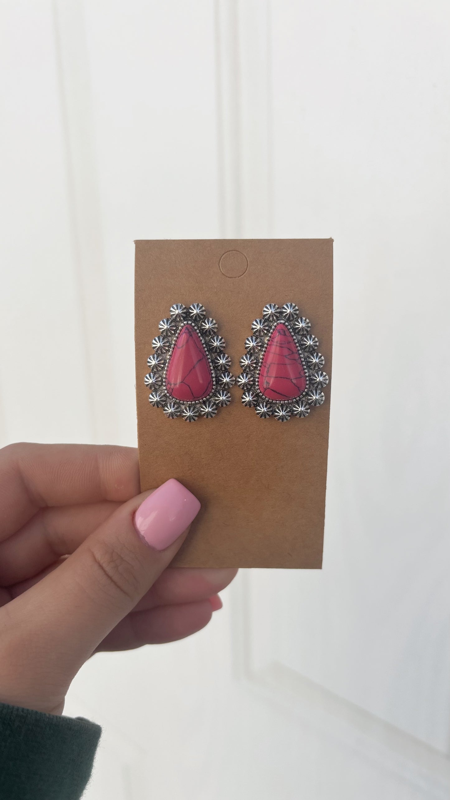 Pink Stud Earrings