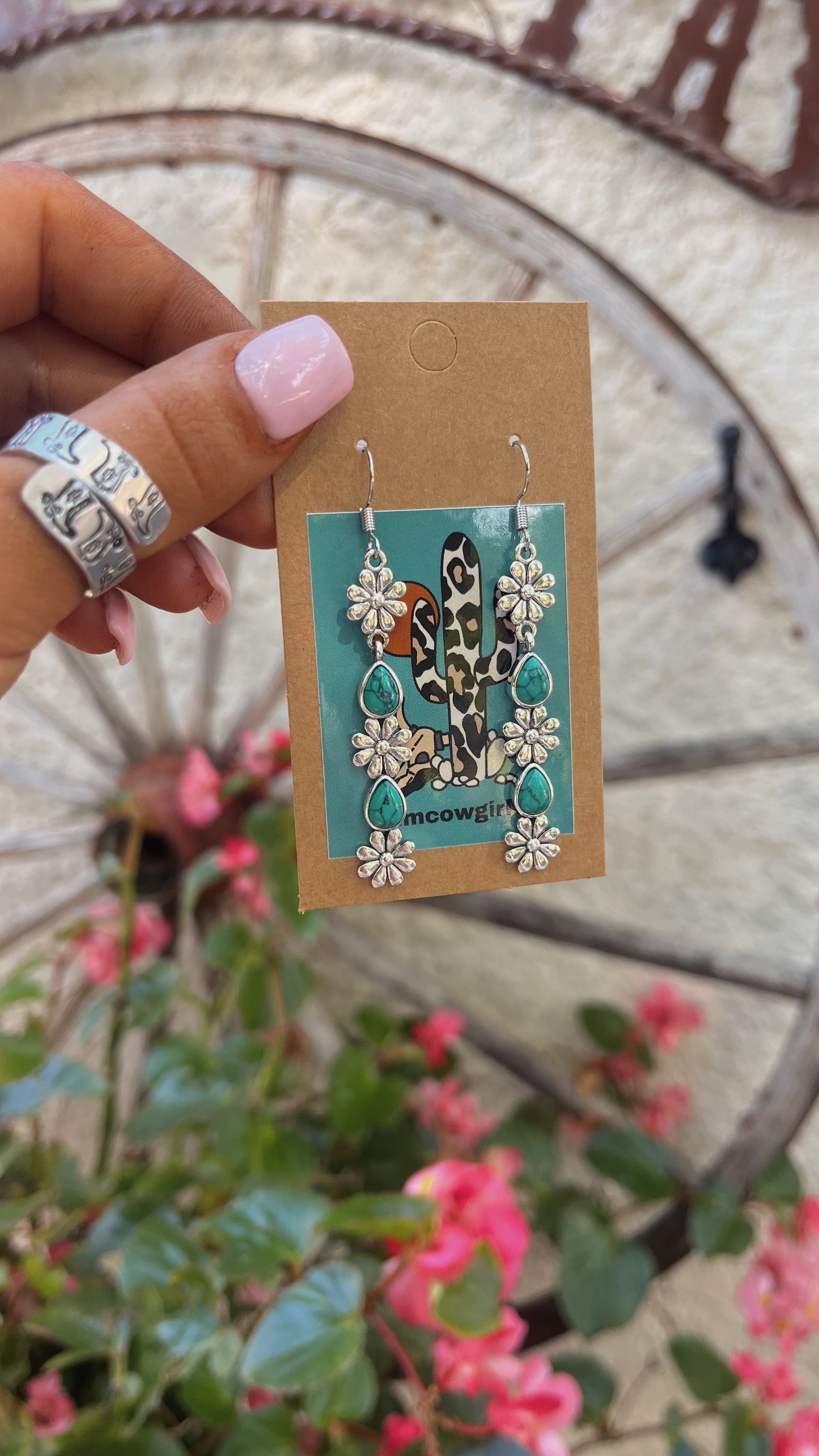 Turquoise Floral Earrings