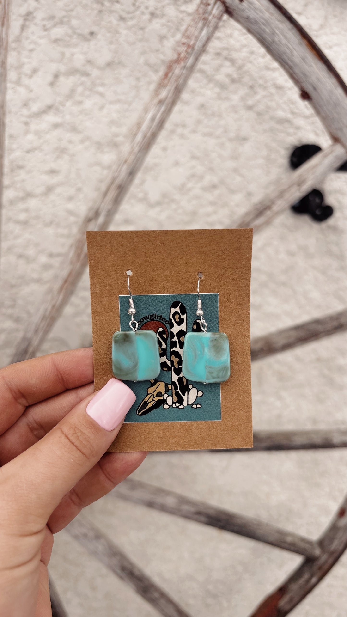 Square Turquoise Earrings