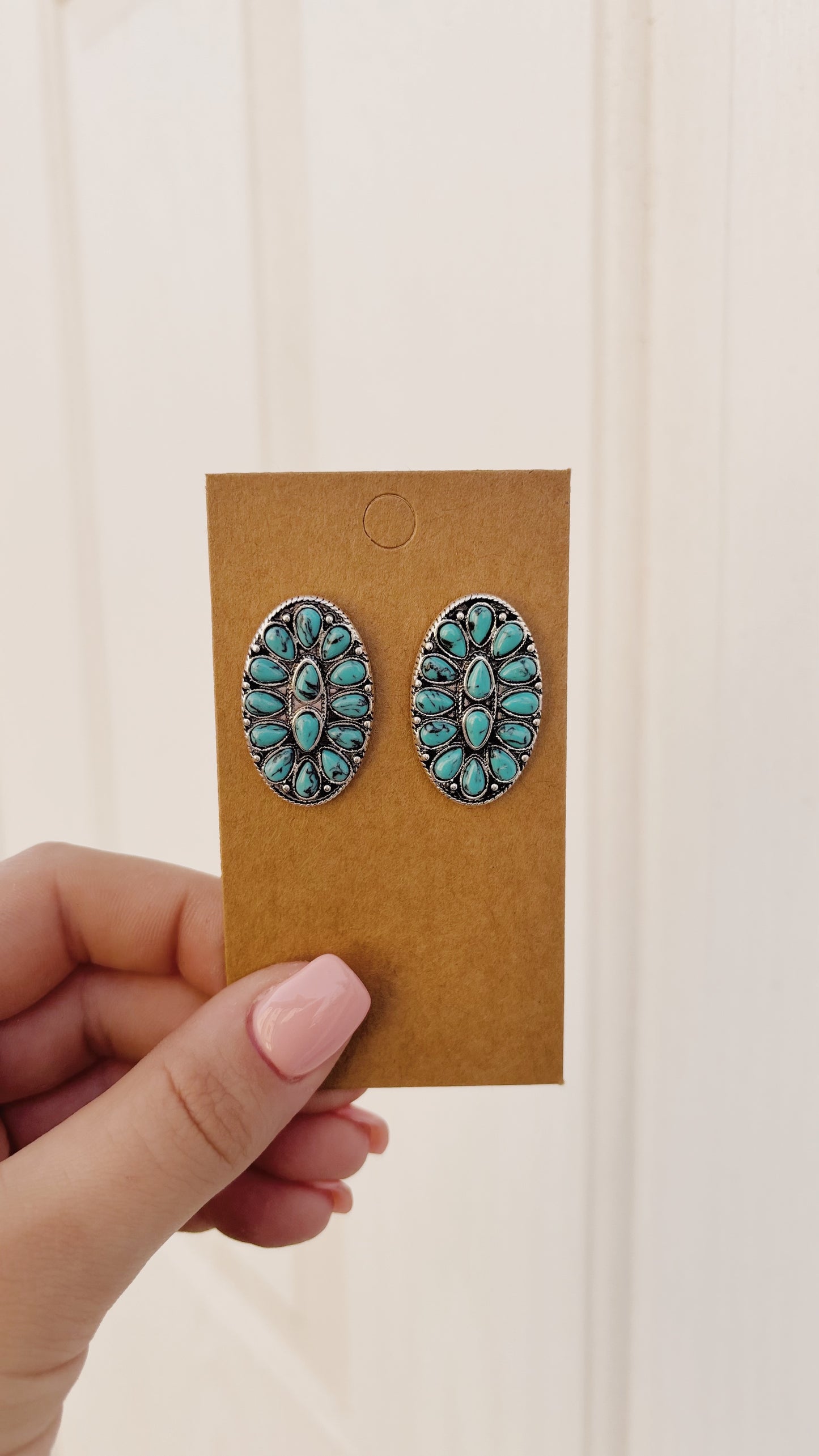 Oval Turquoise Stud Earrings