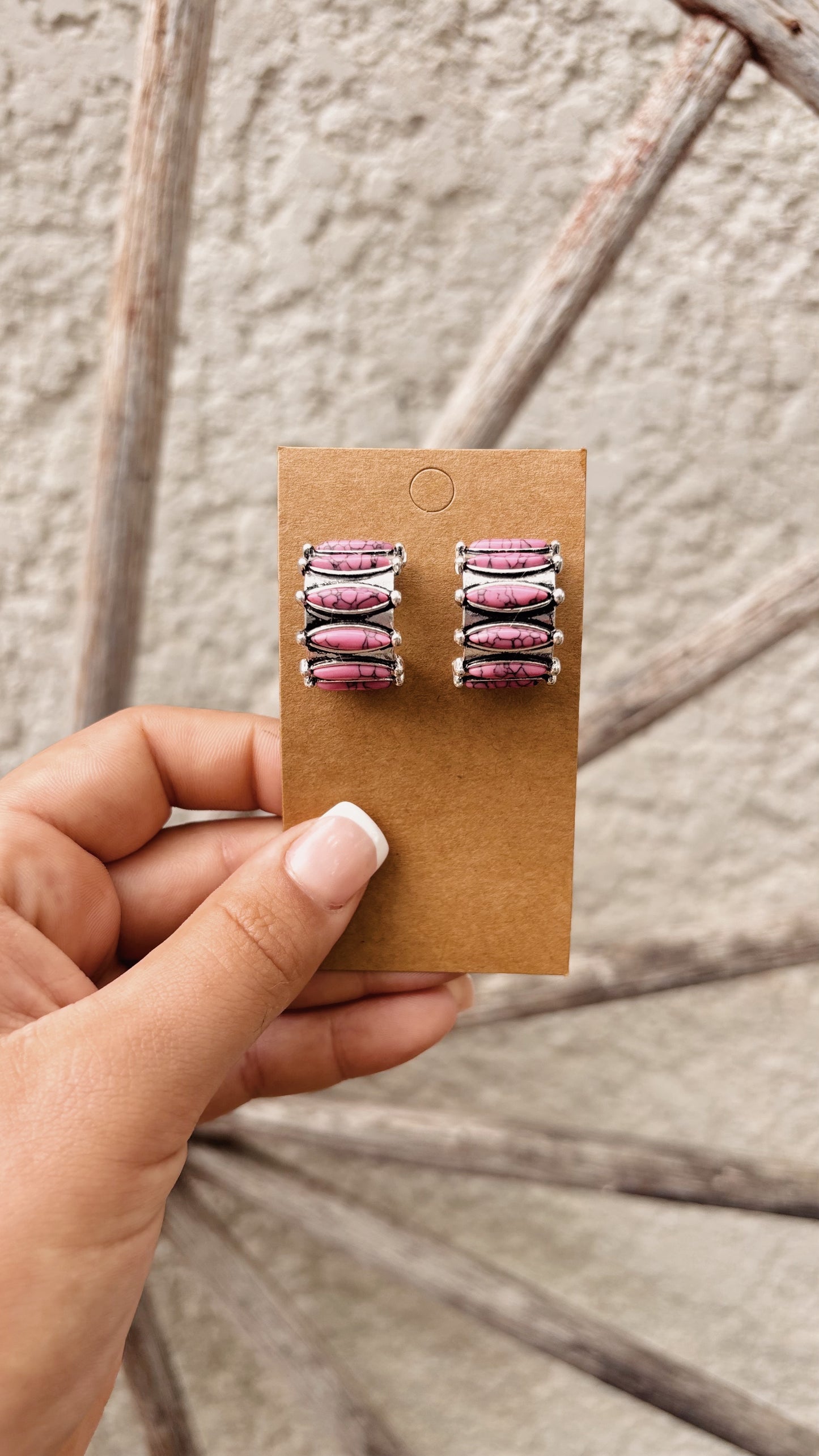 Pink Hoop Earrings