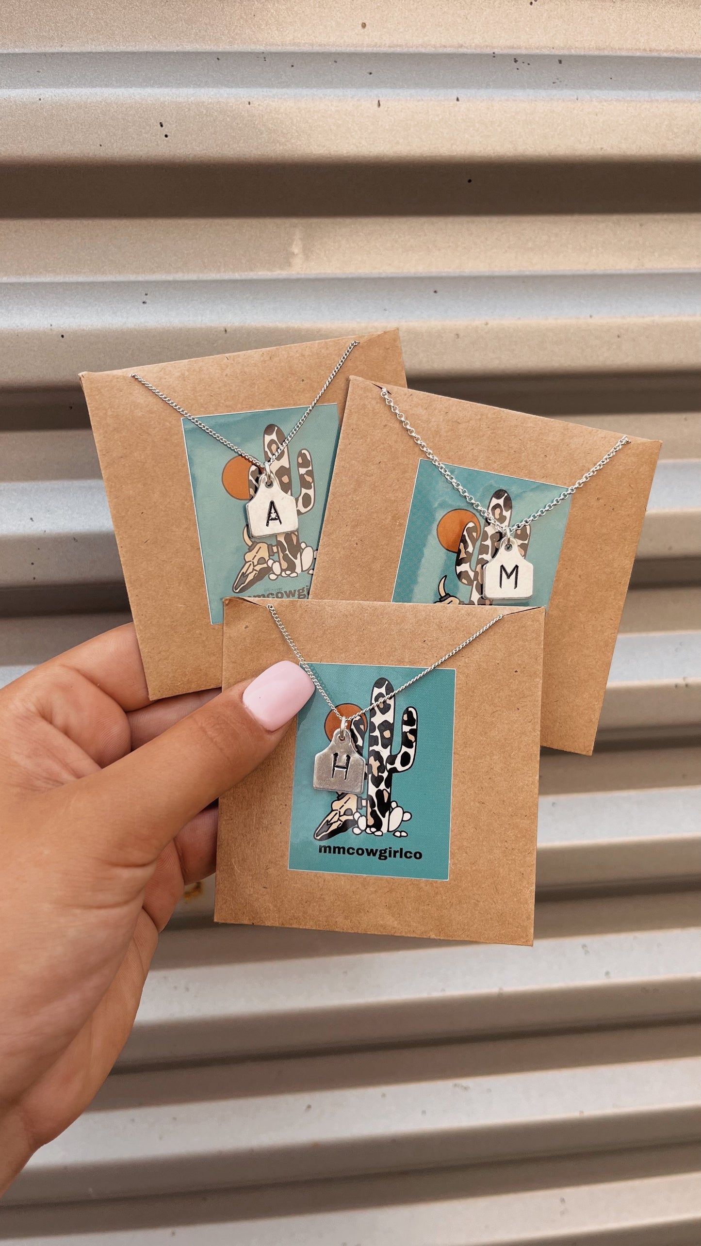 Custom Tiny Cow Tag Necklace