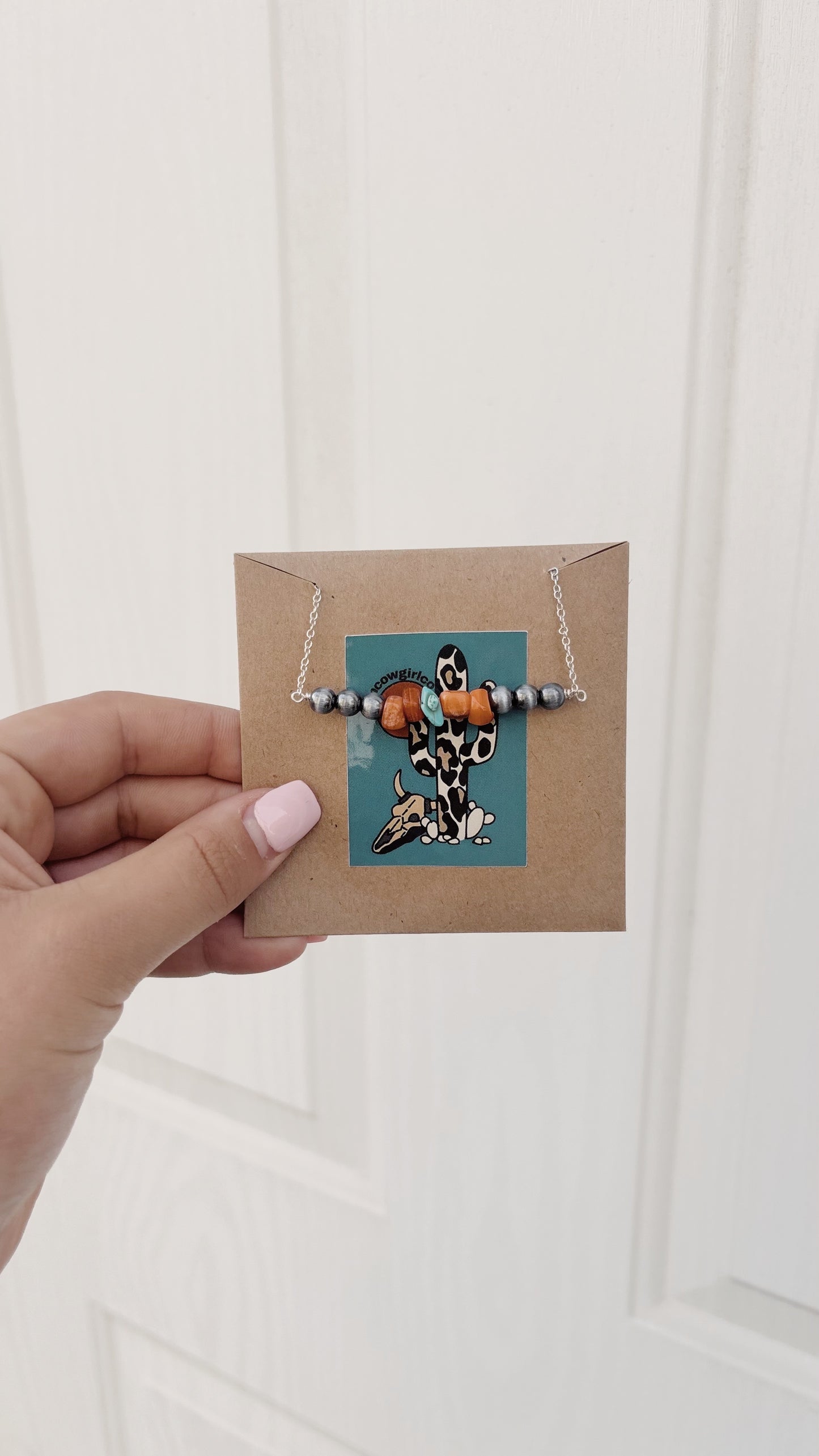 Orange & Turquoise Bar Necklace