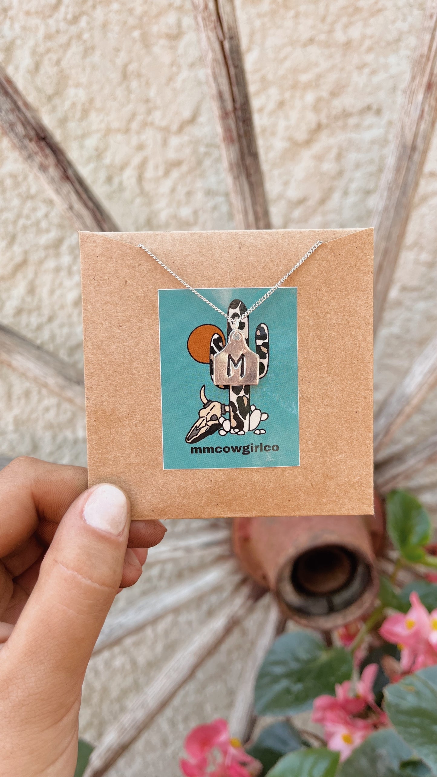Custom Tiny Cow Tag Necklace