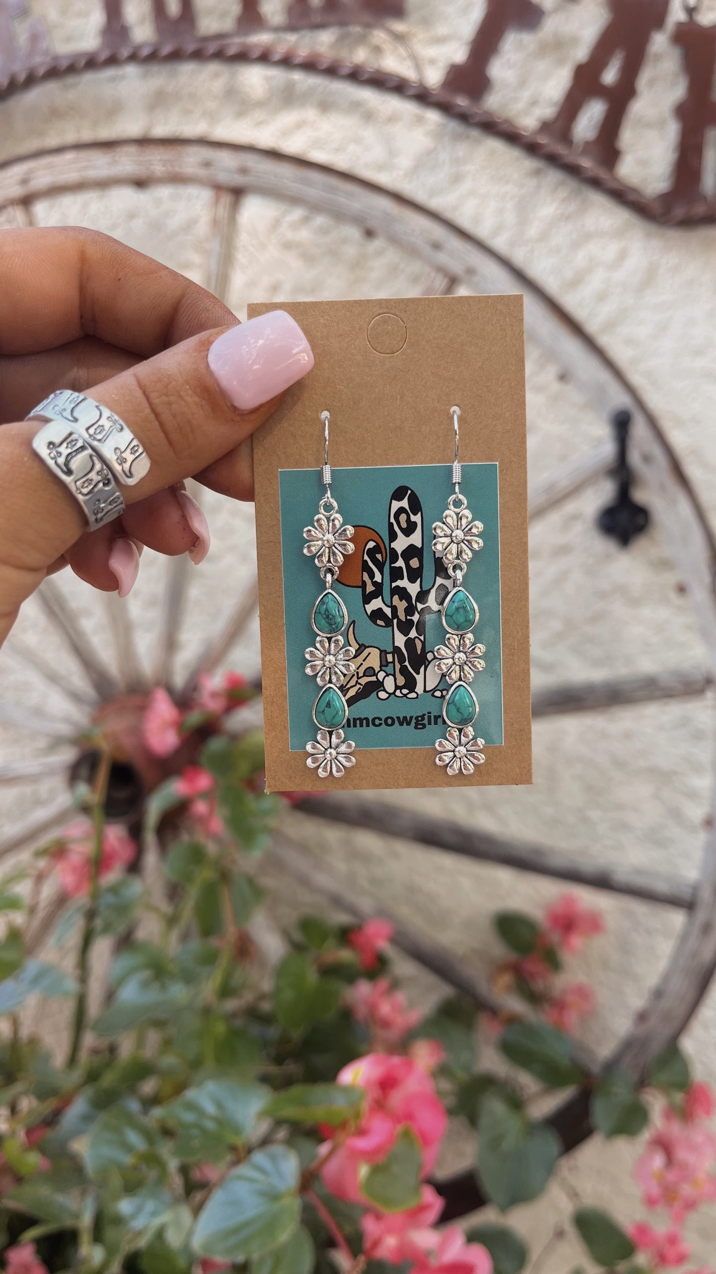 Turquoise Floral Earrings