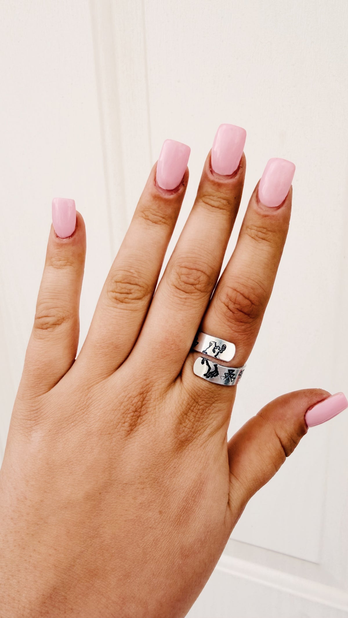 Split Horse Ring with Aztec Stamp