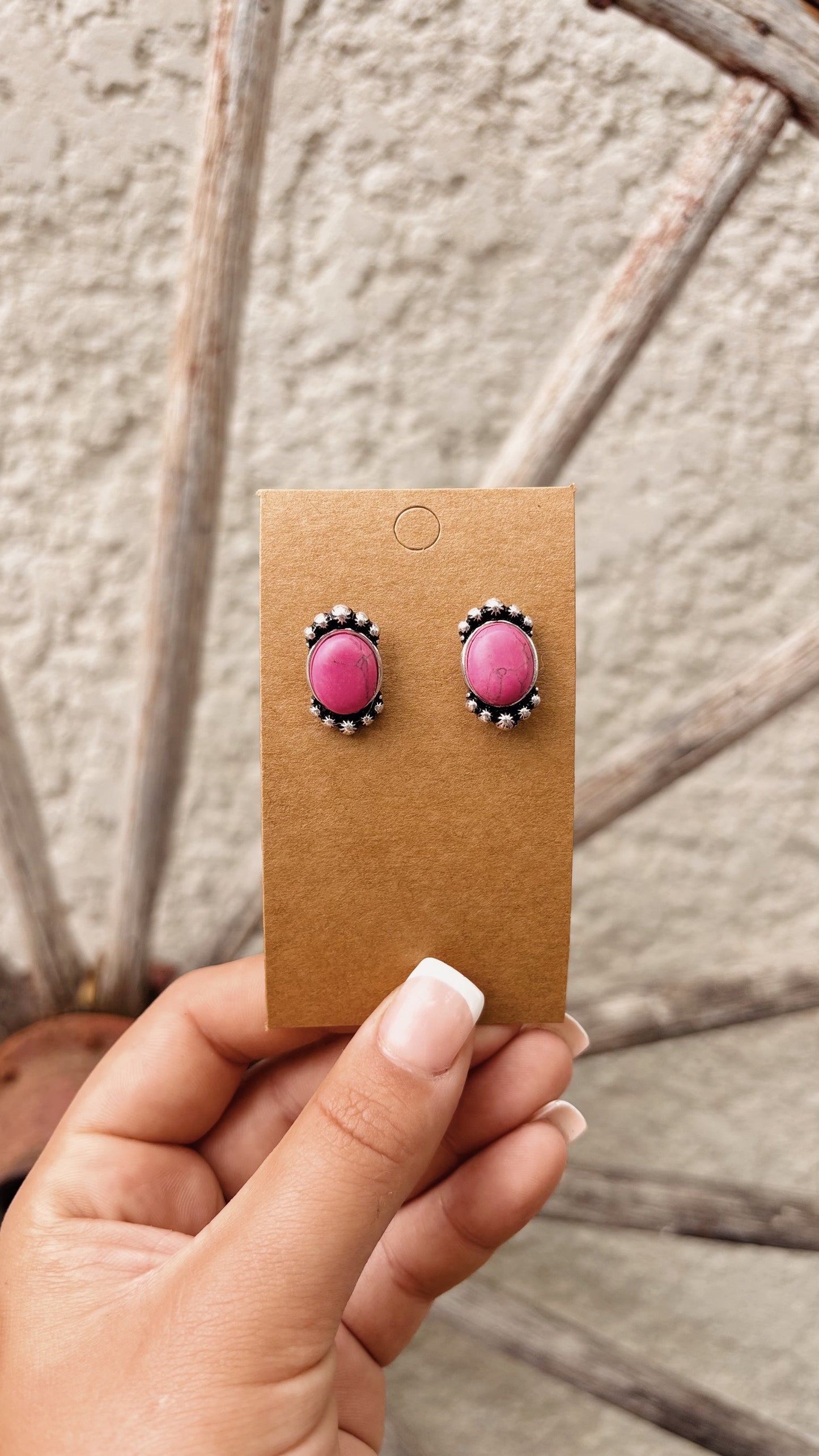 Pink Stud Earrings