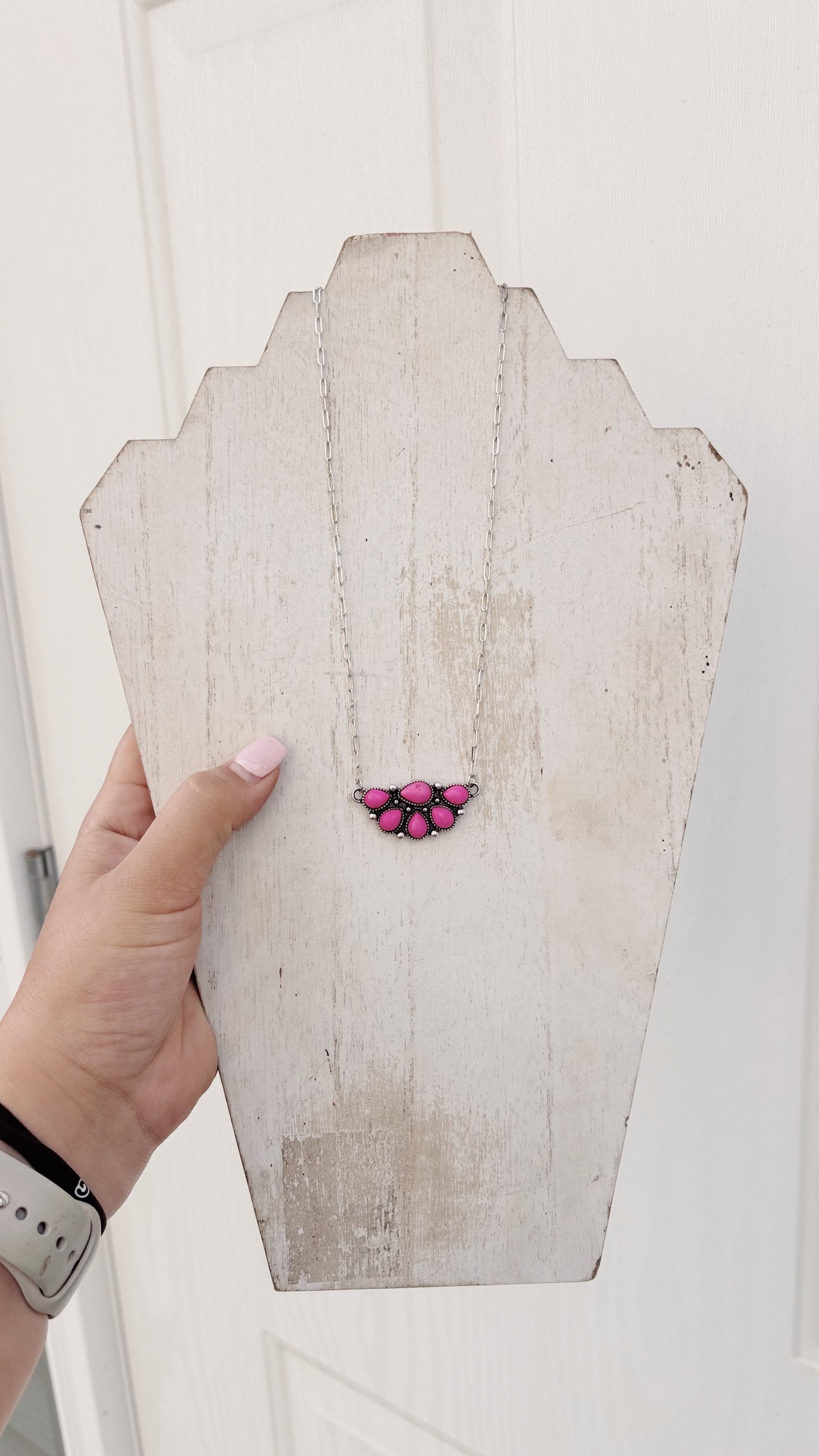 Pink Half Blossom Necklace