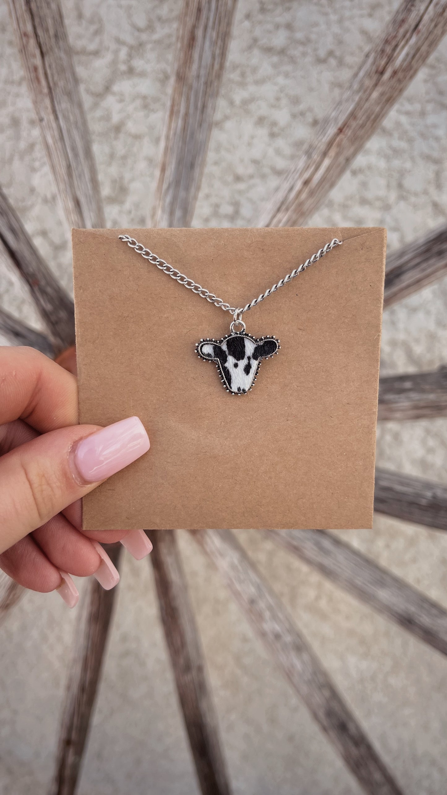 Black Cow Head Necklace