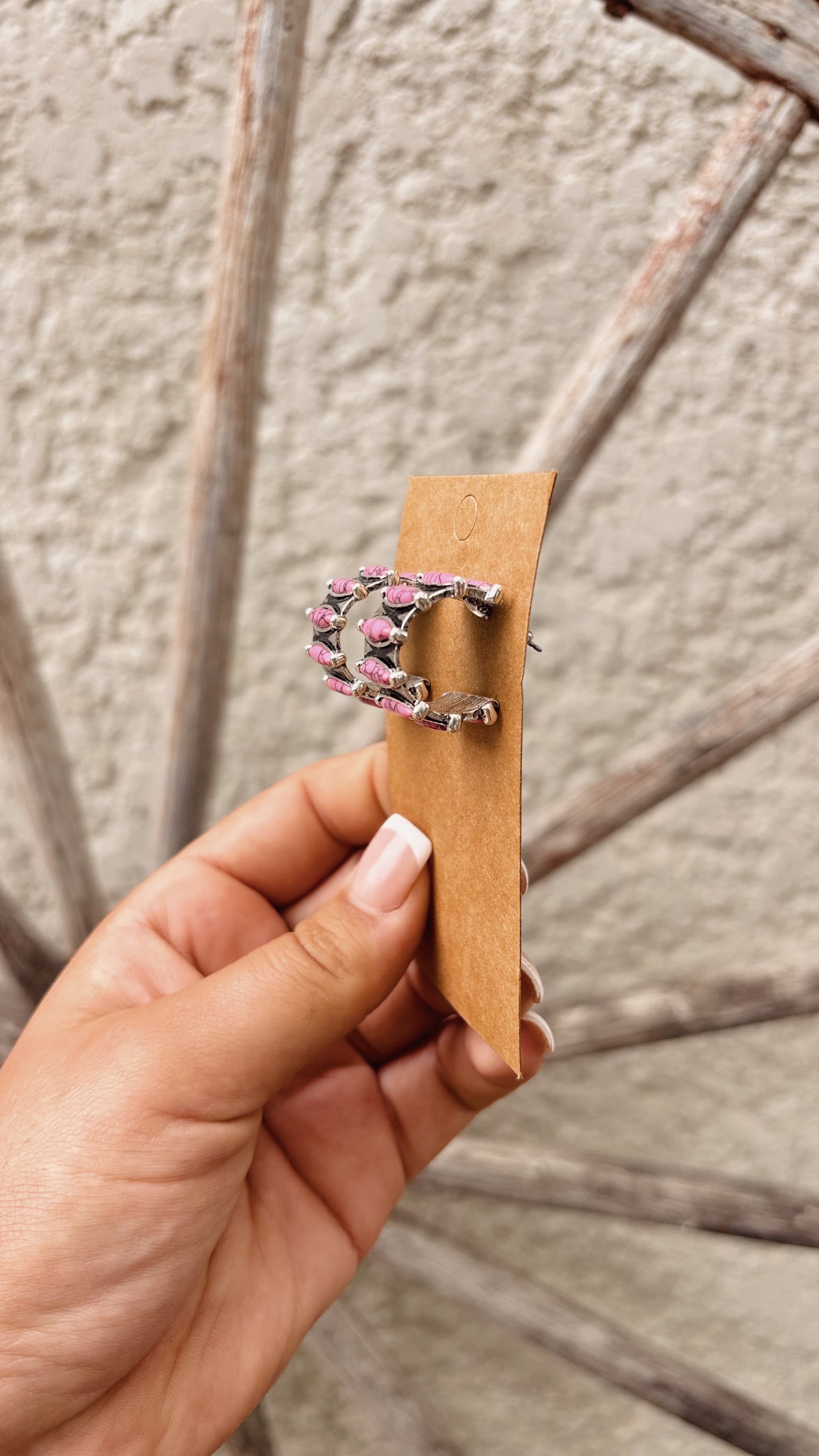 Pink Hoop Earrings