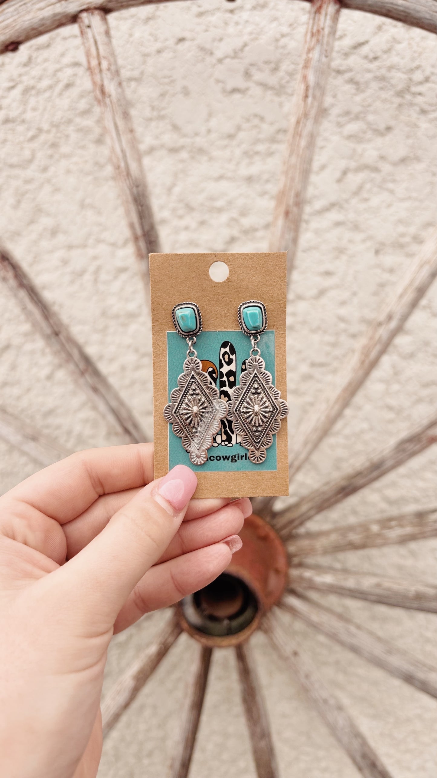 Turquoise Dangle Aluminum Earrings