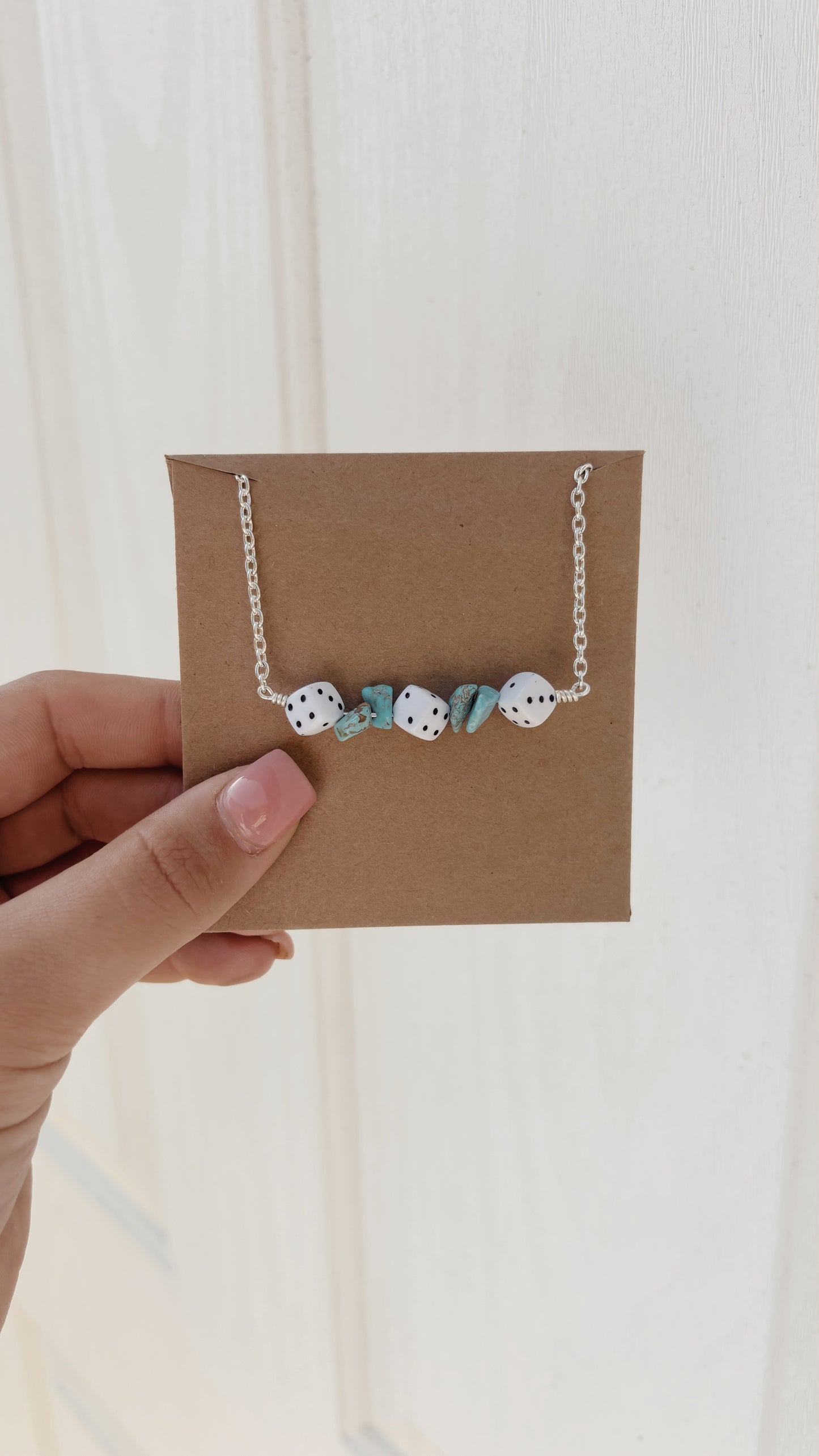 Dice and Turquoise Necklace