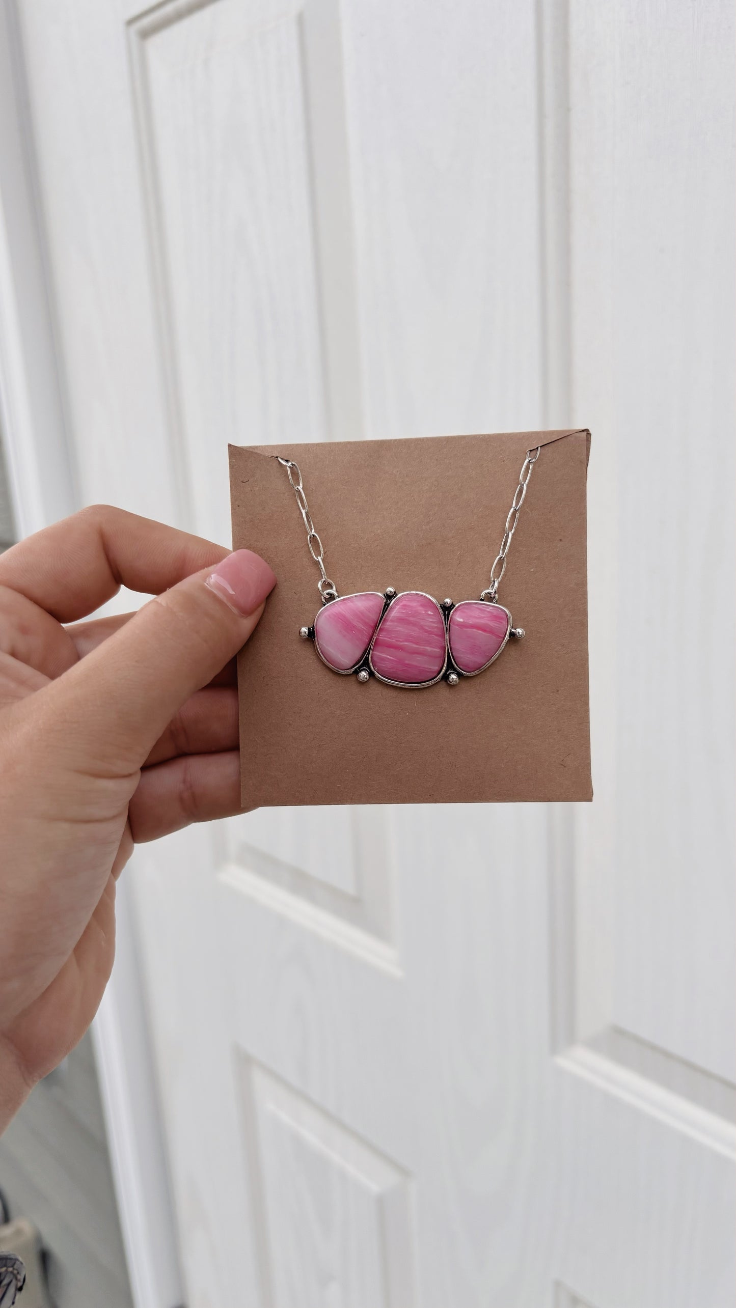 Pink Cluster Necklace