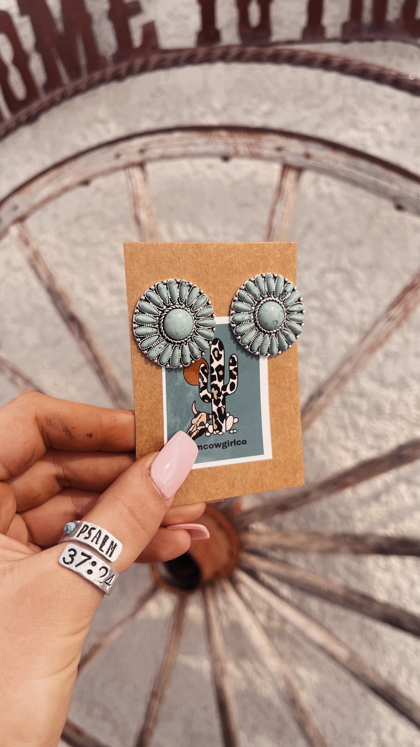 Circle Turquoise Studs