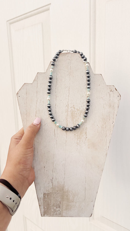 Pearl and Turquoise Necklace