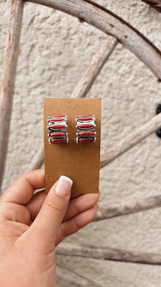 Red Hoop Earrings