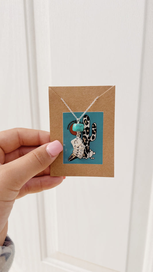 Turquoise and Playing Card Necklace