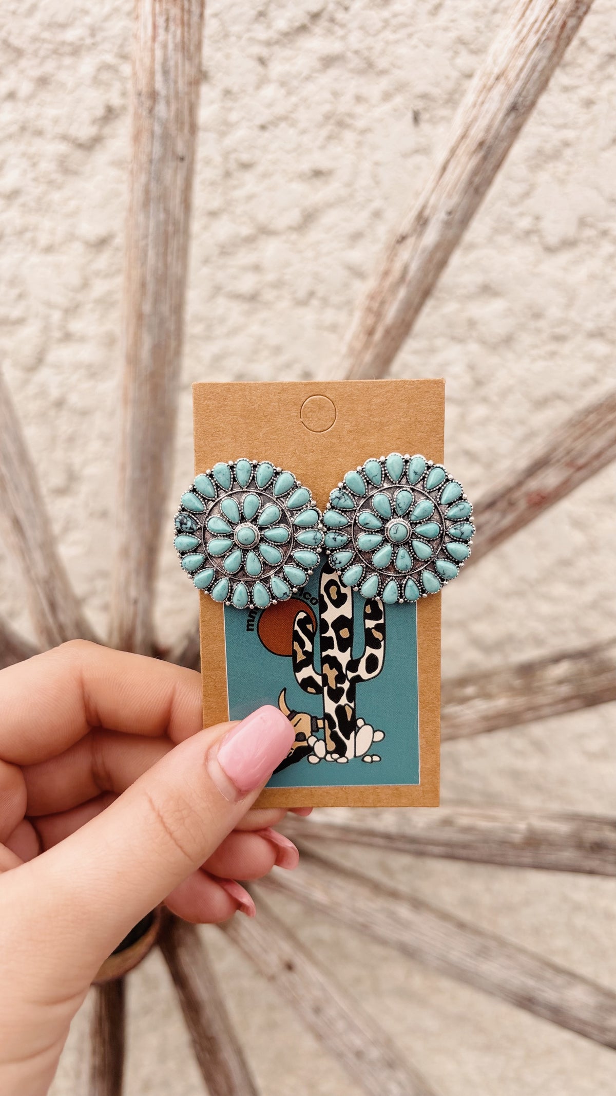 Circle Turquoise Stud Earrings