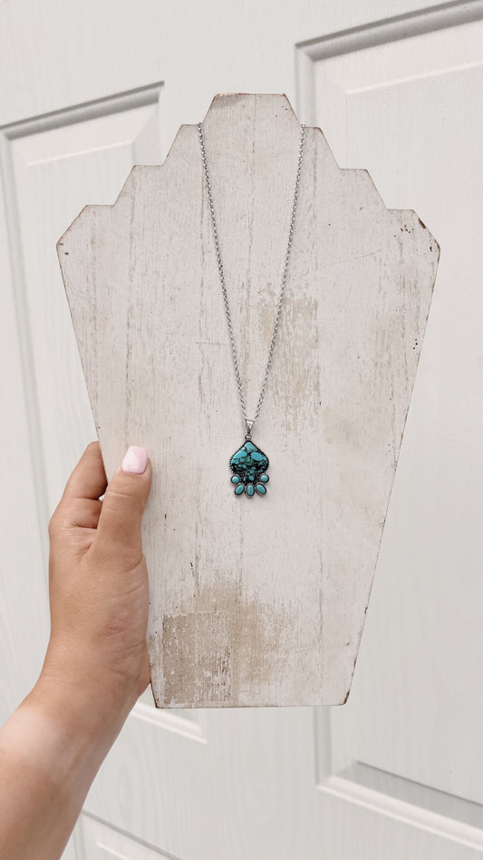Turquoise Spade Necklace