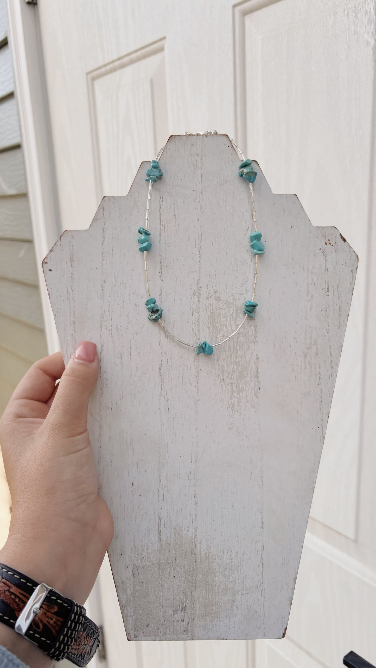 Turquoise Chunk Beaded Necklace