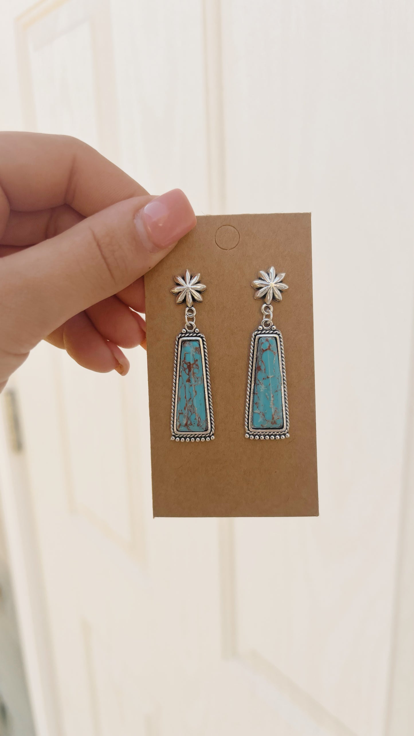 Turquoise Stud Dangle Earrings