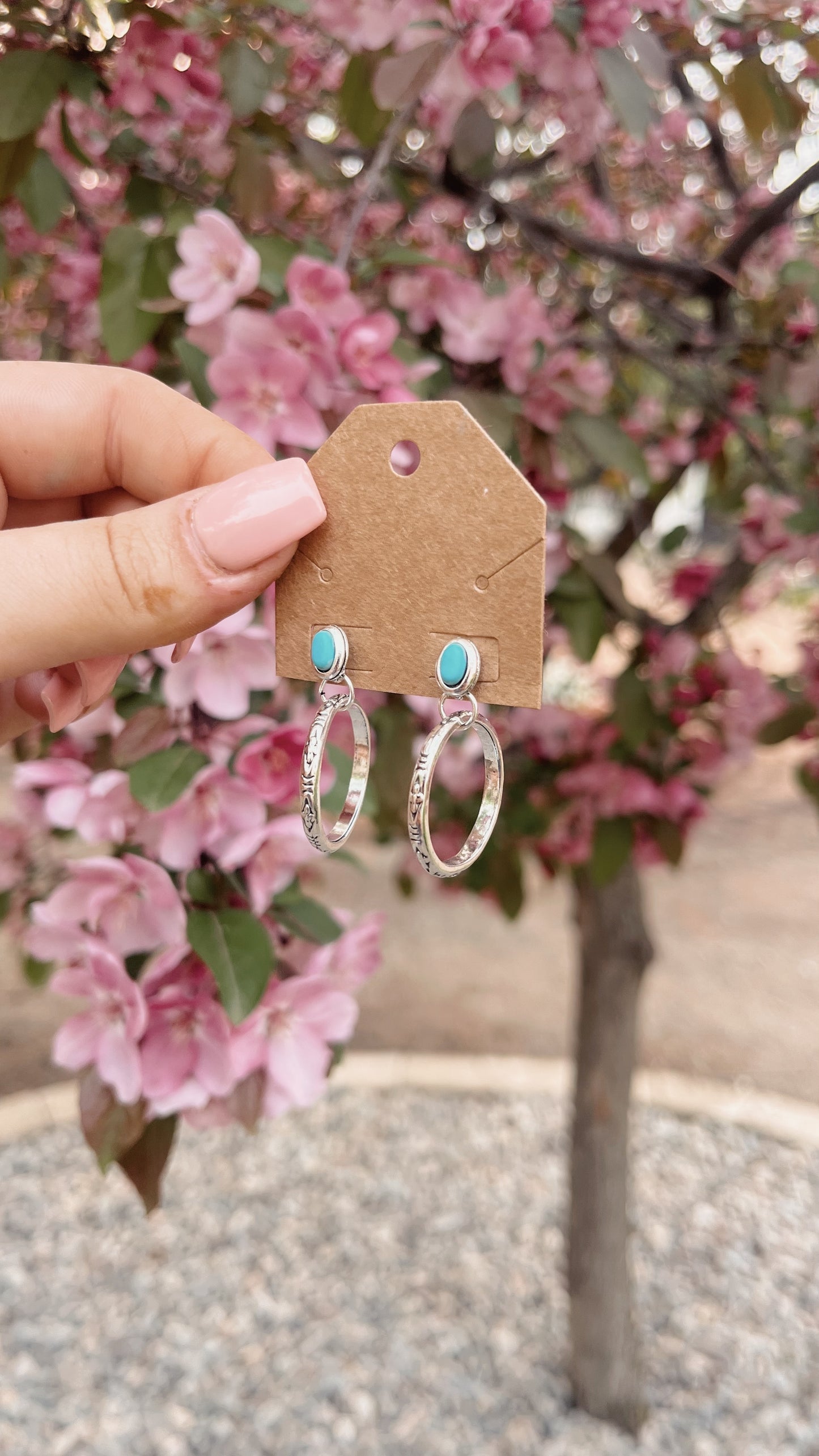 Small Turquoise Hoop Earrings