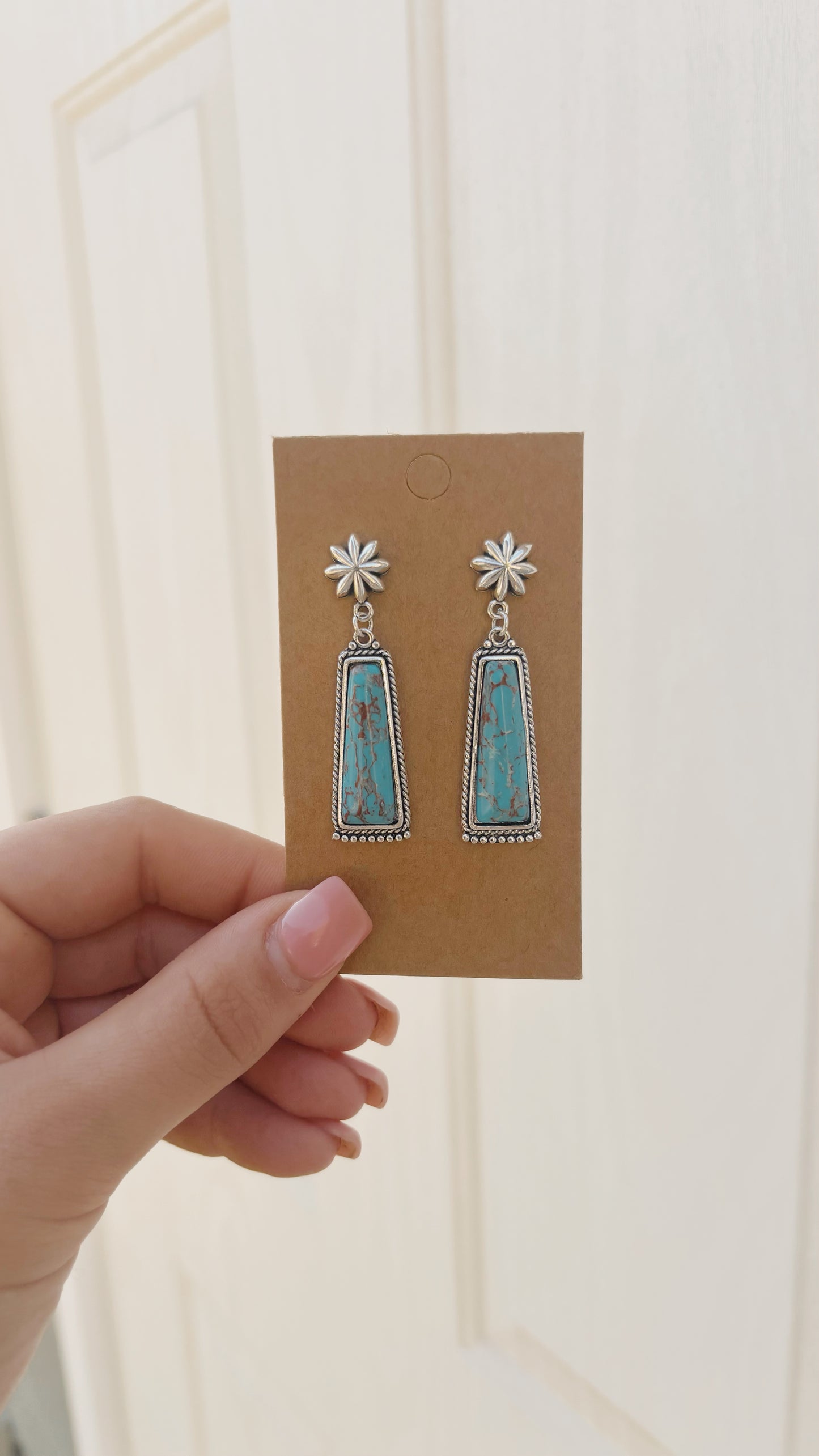 Turquoise Stud Dangle Earrings