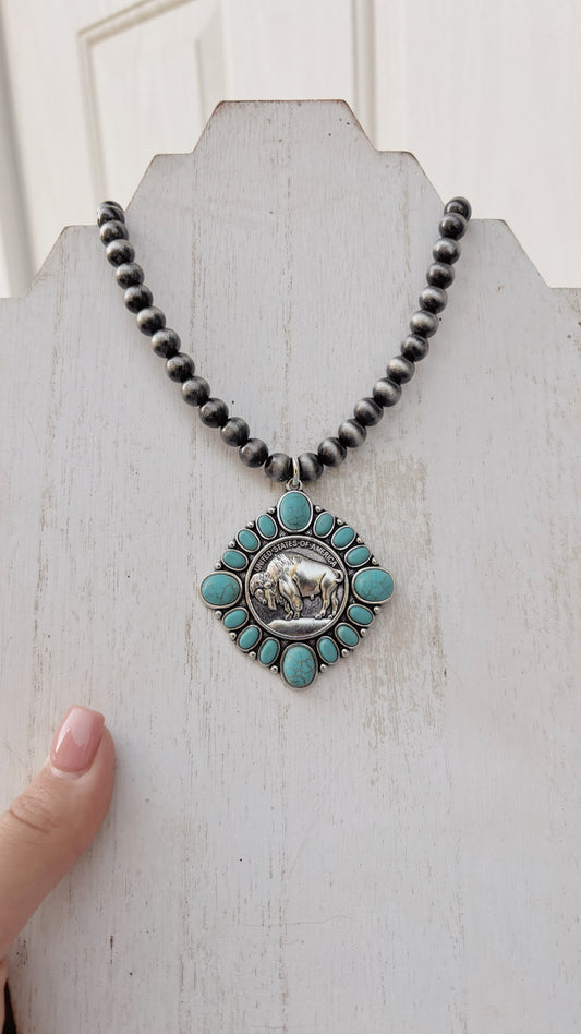 Buffalo Coin Inspired Necklace