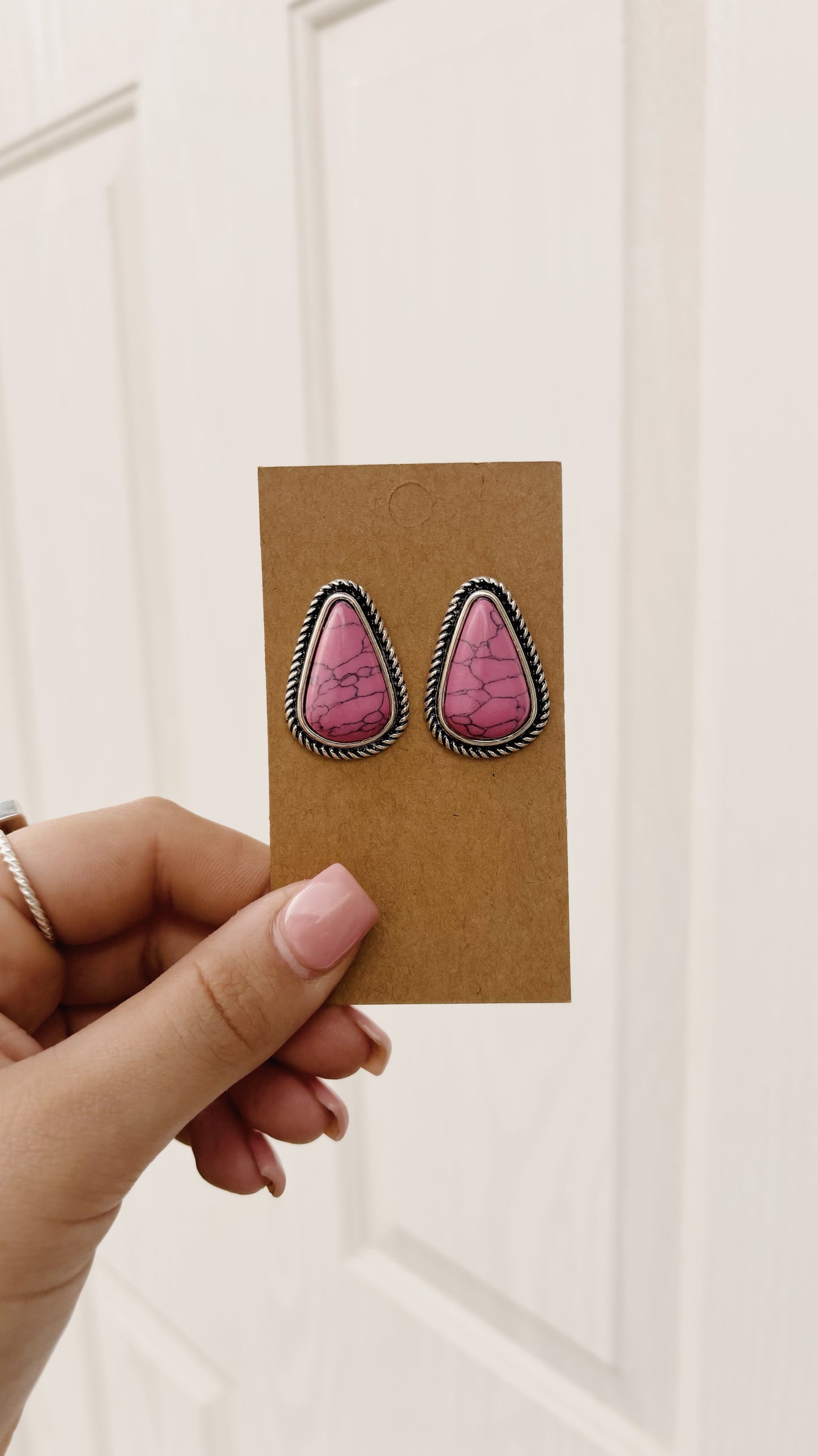 Pink Stud Earrings