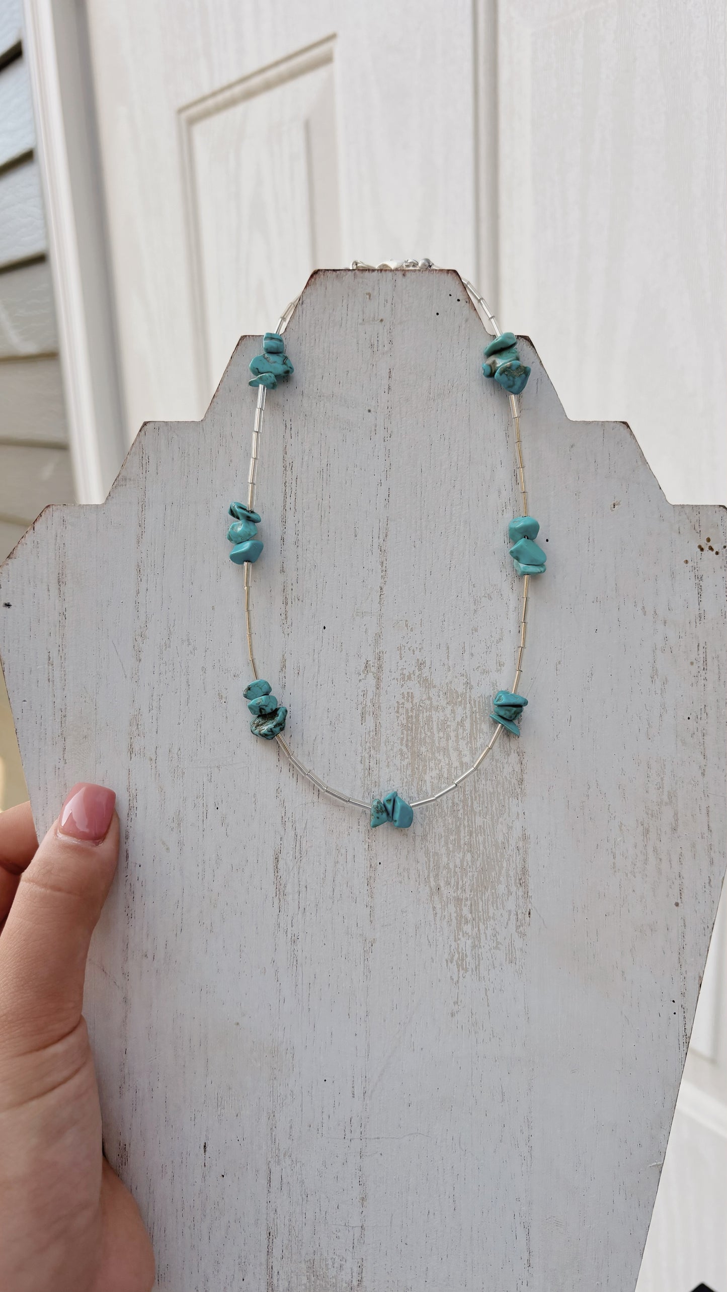 Turquoise Chunk Beaded Necklace