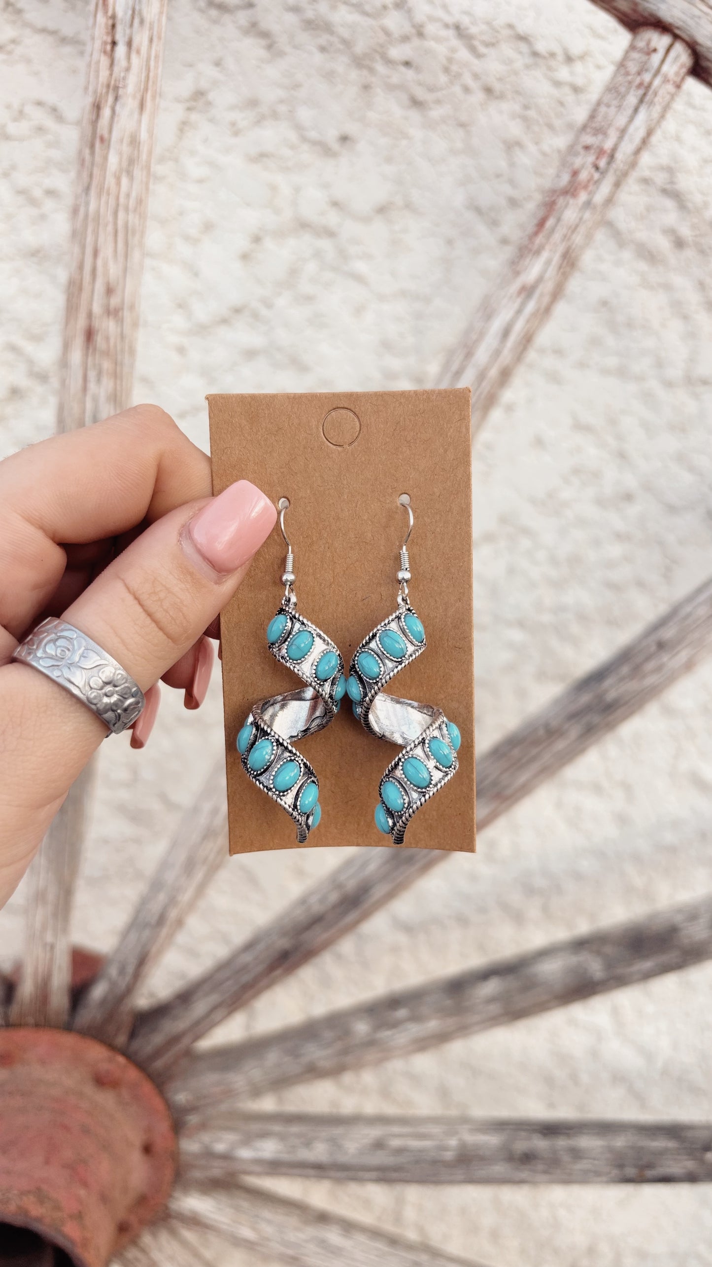 Twisted Turquoise Earrings