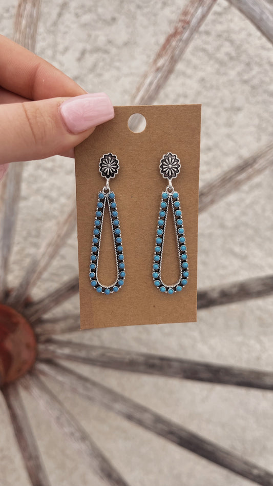 Turquoise Dangle Stud Earrings