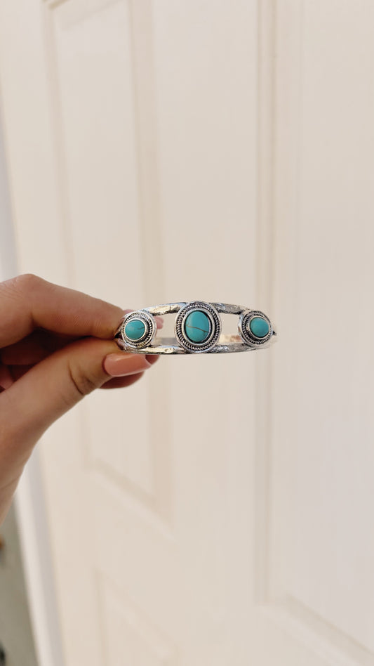 Three Stone Turquoise Bracelet