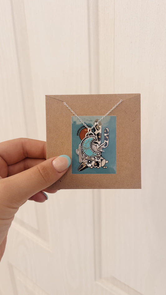 Moon and Turquoise Necklace