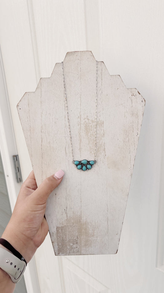 Half Blossom Turquoise Necklace