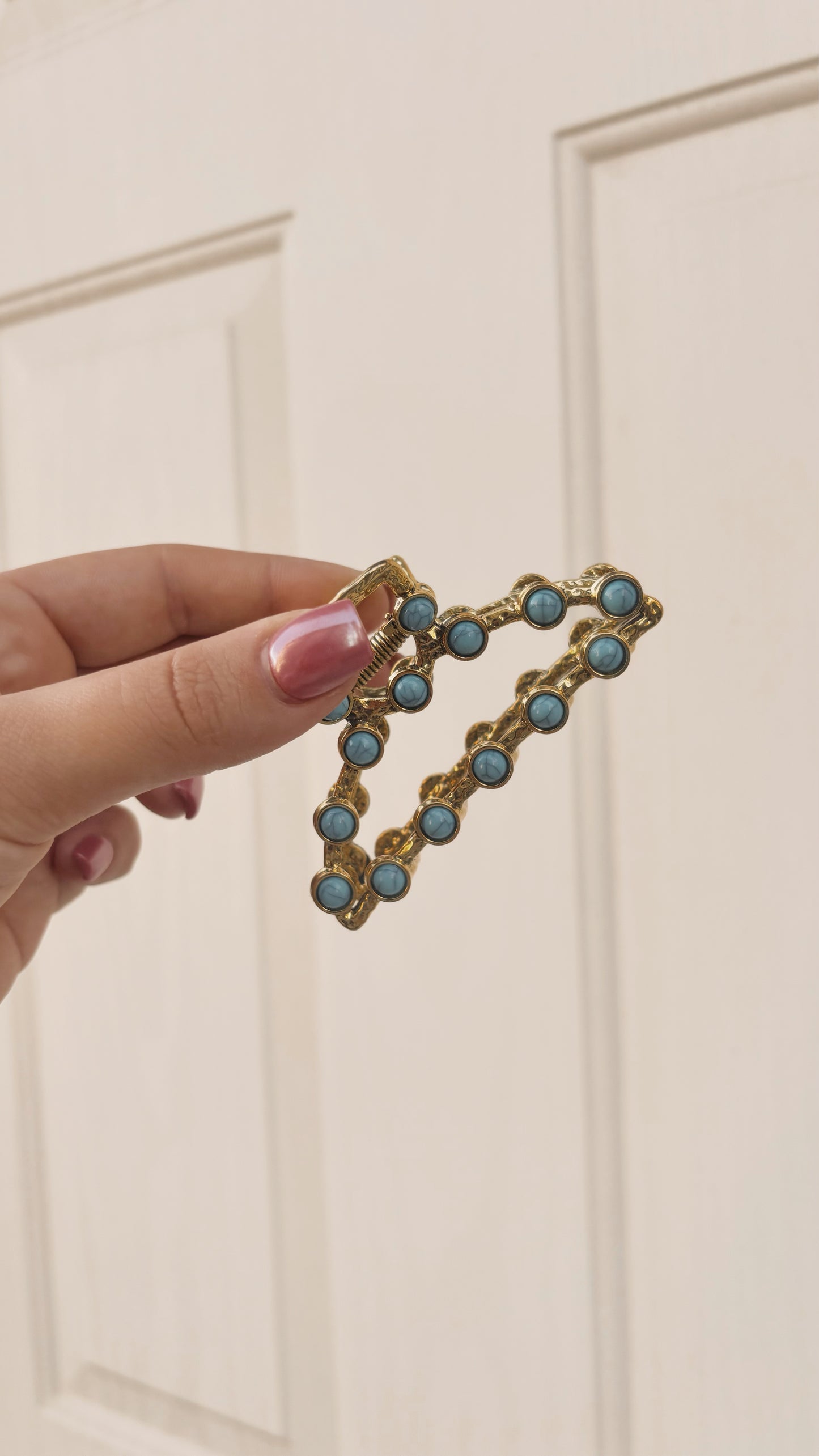 Gold and Turquoise Claw Clip