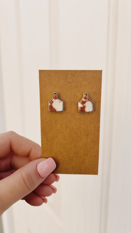 Cow Tag Earrings