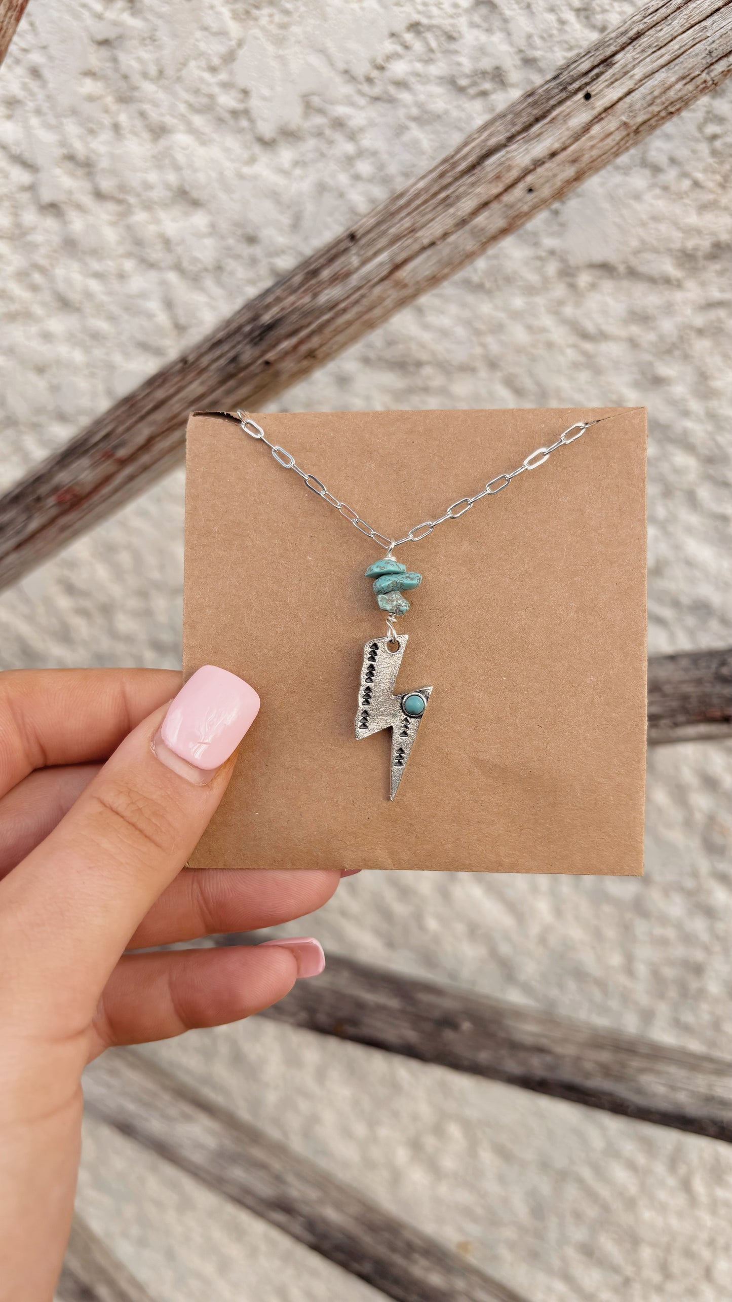 Turquoise Lighting Bolt Necklace