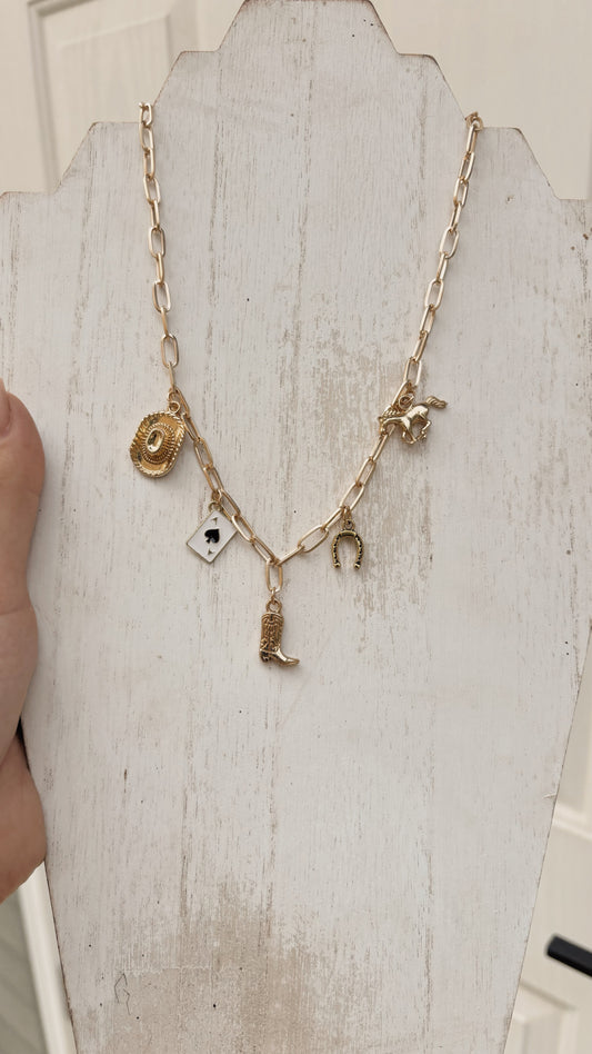 Gold Western Charm Necklace