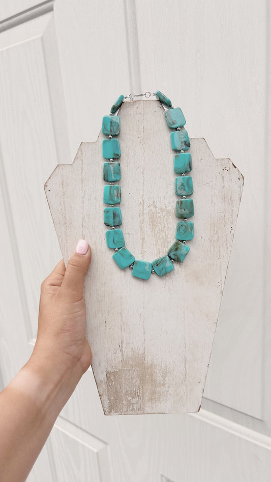 Square Stone Necklace