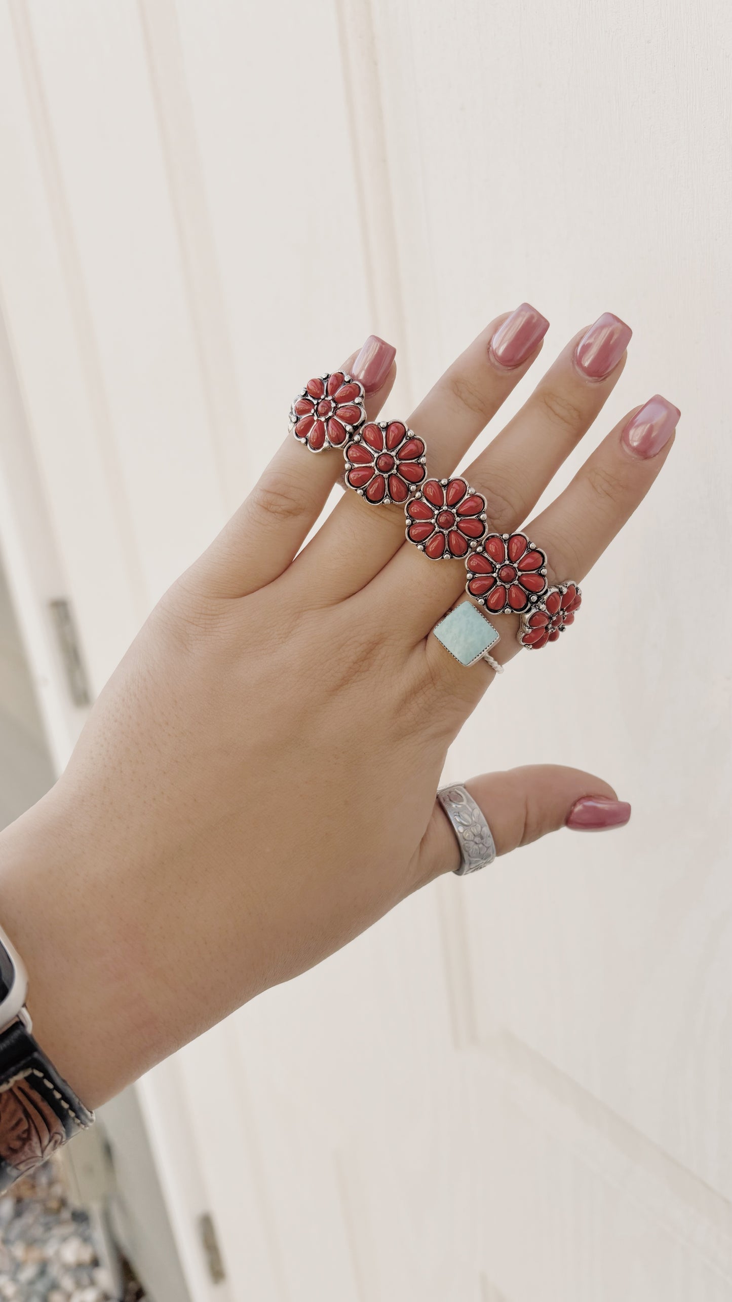 Red Floral Bracelet